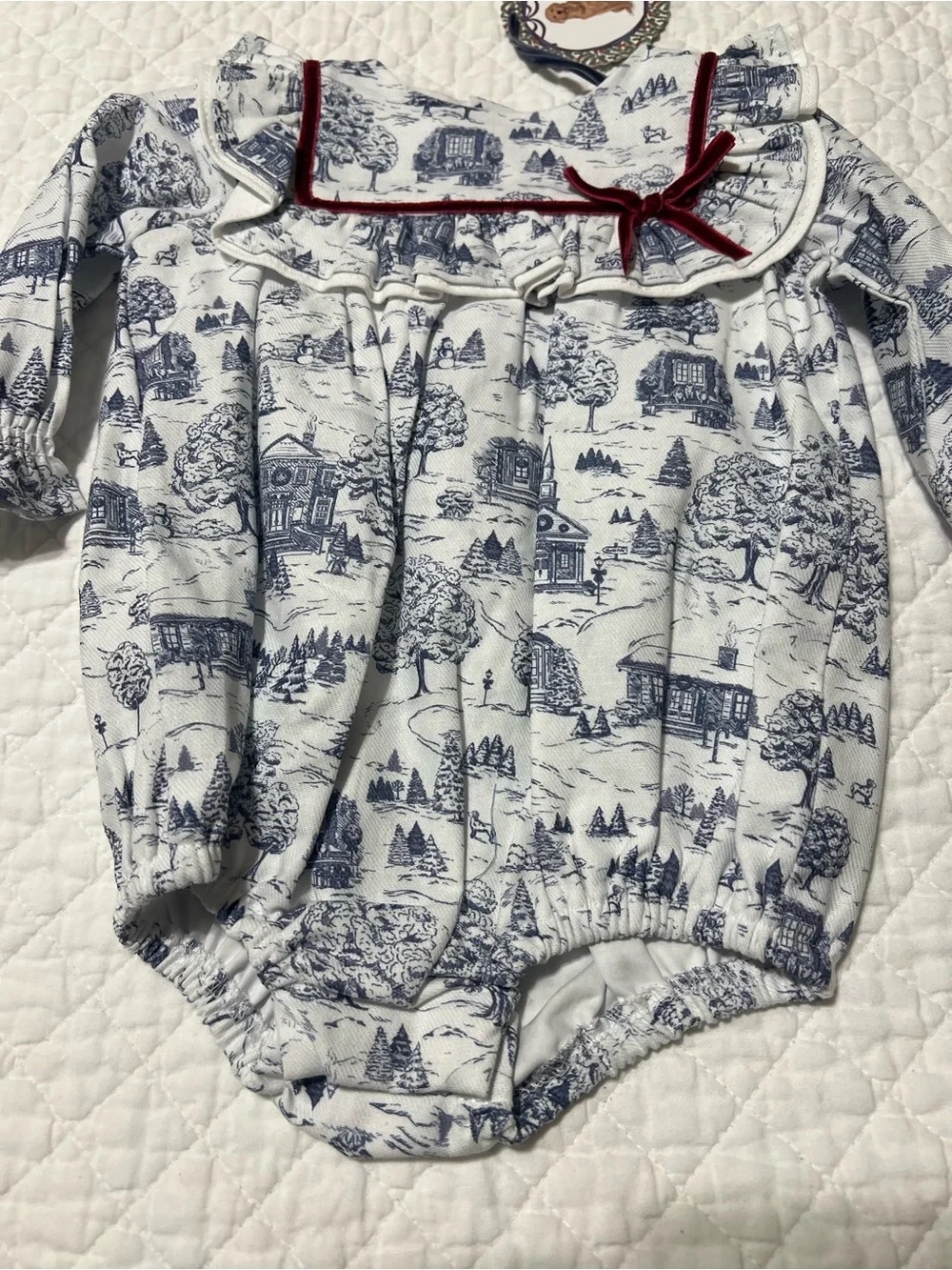 NEW Edgehill Collection x Darby Fallon Clark Ansley Toile Winter Romper